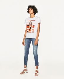 Zara Ripped Mid Rise Jeans at Zara